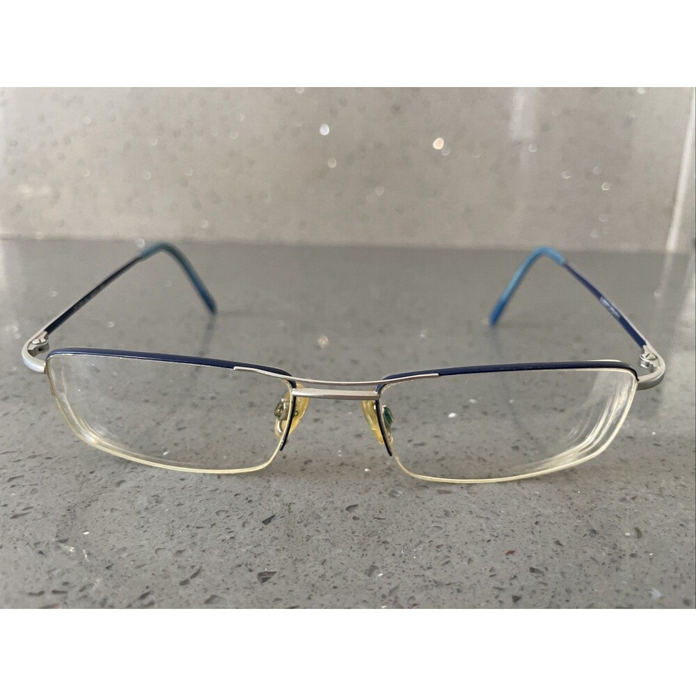 Alberto Romani Eyeglasses Frames ONLY AR 705 BL blue half rim 54-17-135 eyewear